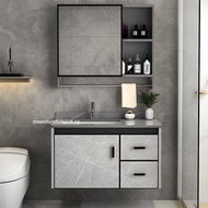 Thickened Space Aluminum Alloy Bathroom Cabinet With Cosmetic Storage Mirror Box Modern Washbasin Set