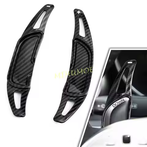 Carbon Fiber Look Steering Wheel Gear Paddle Shifter Extension For Mercedes-AMG A35 A45 C43 C63 E53 