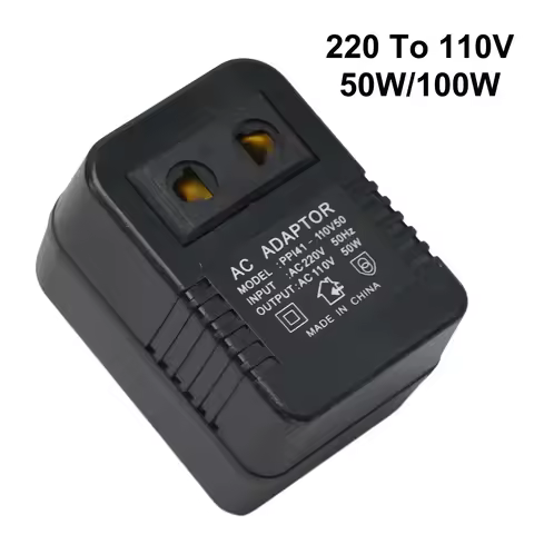 Step Down Voltage Converter Transformer 50W 100W AC 220V To 110V EU Plug Voltage Converter Travel Ad