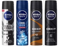 Nivea Men Deodorant Spray 150 ML Deep, Espresso,Cool Kick, Black White