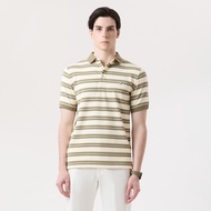 LTD เสื้อโปโลลายทาง ผู้ชาย สีเขียว | New Gen Striped Polo Shirt | 03594