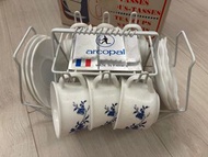 arcopal 法國🇫🇷品牌 咖啡杯組 6杯6盤 含瀝水鐵架