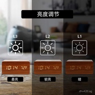 Wooden Clock Digital Electronic LED Bedside Clock Alarm Clock Wireless Charging Wooden Clock Chargin