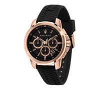 Maserati Successo Black Silicon Band Quartz Chronograph Watches R8871621012