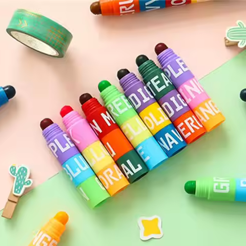 Stitching Solid Note Pen Stationery Student Writing Marker Pen Highlighter Pen Graffiti Pen Fluoresc