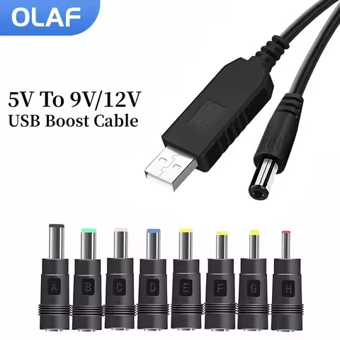 OLAF WiFi to Powerbank Cable Connector USB DC 5V to 9V/12V Cable Boost Converter Step-up Cord for Wi