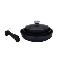 BEKA 貝卡 電磁爐適用Blanc Noir系列鍋具組  黑色  1組  湯鍋+鍋蓋+平底炒鍋+平底鍋+手把
