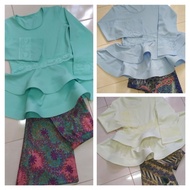 NEW 🔥 Baju Kurung Peplum Lace Premium Como Crepe Pastel Colour Kain Cotton Batik Viral Ironless Handmade by Tabteela.co