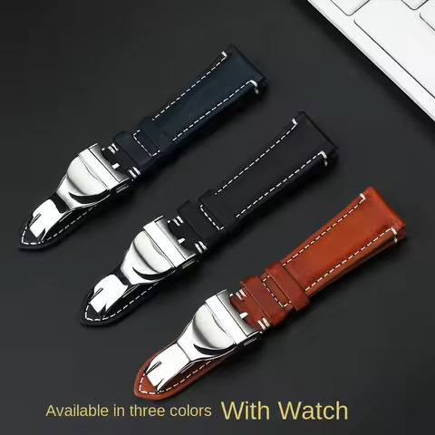 Vintage Leather WatchBand For Tudor Black Bay 1958 39mm 41mm GMT Pelagos Folding buckle Cowhide watc