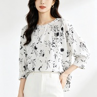 IZZY CLASSY PATTERN LOOSE BLOUSE KOREAN STYLE READY BANGKOK PREMIUM COLLECTION BKK