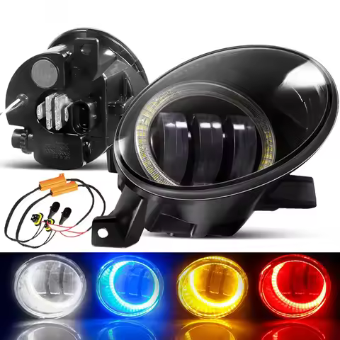 2 X LED Fog Light with Angel Eye DRL 9006 Car Fog Driving Lamp For Volkswagen VW Golf Jetta 6 Tiguan