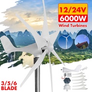 ใบพัด6000W 12V/24V 3/5/6เครื่องกำเนิดลมเครื่องปั่นไฟกังหันลมพลังงานกังหันลมชาร์จสำหรับการตั้งแคมป์ใน