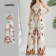 Lovito Boho Jumpsuit Backless Spring/summer Jumpsuit for Women L171ED356