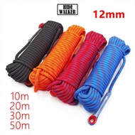 12mm Outdoor Climbing Rope Escape Rescue Static Rope Tree Rock Equipment Mountaineering Lifeline Eme