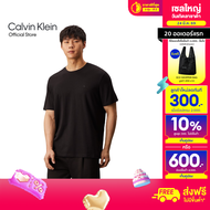 CALVIN KLEIN เสื้อยืดคอกลมแขนสั้นผู้ชาย Luxury Cotton T-shirt ทรง Relaxed รุ่น 4LB275G UB1 - สีดำ