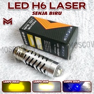 Lampu Led depan H6 laser 2 warna + senja biru d3 high low jauh / dekat niversal motor bebek matic ha