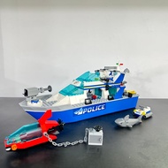 276PCS City Series Sea Speedboat Police Patrol Boat Building Blocks 60277 Shark Submarine Model Bric