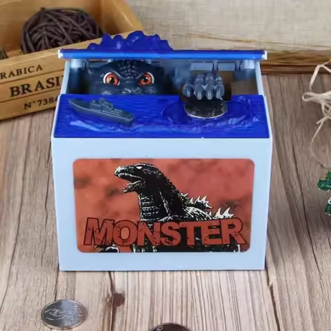 Bandai Godzilla Big Piggy Bank Piggy Bank Money Box Coinfor Adults Money Bank Home Decor Money Boxes