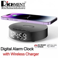 【✅SG Local Seller】Smart Digital Alarm Clock with Wireless Fast Charging Wireless Charger LED Display Clock for Bedroom