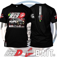 Special Collaboration : JDM Initial D Drift Toyota AE86 x G-Shock x BAIT Tshirt Lelaki Car Accessori