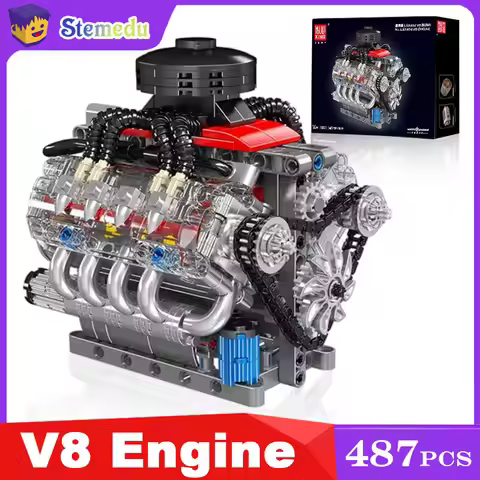 Mould King 10171 LSX454 V8 Engine Motorized Simulation Model Electrically Drive Building Blocks Tech