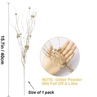 1/2pcs Christmas Tree Decoration Artificial Glitter Berry Stem Ornaments Boutquet Christmas Decorati