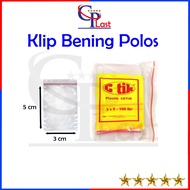 CLEAR CLIP Plastic 3X5 cm C-TIK contents 100 Sheets / Plastic Clip 3 x 5 cm / Clear Ziplock Medicine