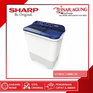 SHARP MESIN CUCI 2 TABUNG 7KG ES-T75NT BL EST 75NT BLUE - RESMI