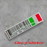 STICKER MADE IN ITALY ITALY RAISED STICKER BARCODE