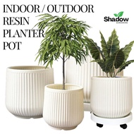 [SG SELLER] Large Flower Plant Pot Indoor Outdoor Planter Pot Artificial Plant Pot Resin Imitation Plant Pot with wheels