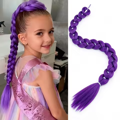 Wig Ponytail Witch Hunting Group Cos Wig Purple Braid Wig Ponytail Braid