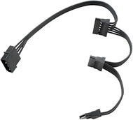 15in 42cm Molex to SATA Power Supply Cable, 4 Pin Male to SATA Female Adapter, Black, Compatible wit