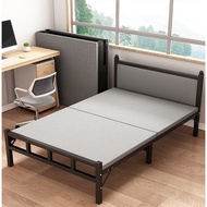 Iron Bed folding bed Double Bed Width 1-1.8m Iron Bed Floating Bed Frame/Tatami Bed Frame/Bed Frame With Mattress/Super Single/Queen/King Size Bed Frame