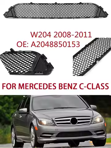 For 2008-2011 W204 Mercedes Benz C-Class C63C300 Sedan Estate Front Bumper Centre Grill Grille Lower