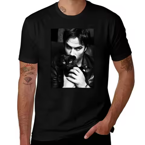 Ian Somerhalder T-Shirt Sports Casual Short Sleeve Cotton Tee