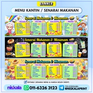 [KANTIN] Banner Menu Senarai Makanan dan Minuman [Editable] | Menu Makanan | Banner Kantin | Banner 