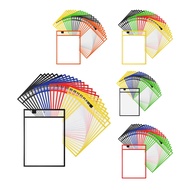 28Piece Work Note Holder Reusable Note Holder Pocket Plastic File Bag Dry Erase Sleeve for Teacher O