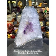 Amethyst geode crystal green skin Natural amethyst Cave green skin Ghost Edge Wrapped Thick Backbone