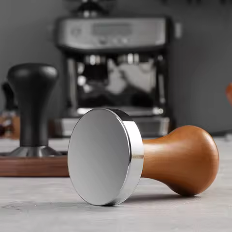 49mm Coffee Tamper Wooden Handle and Stainless Steel Base Espresso Tamper Barista Coffee Accessories