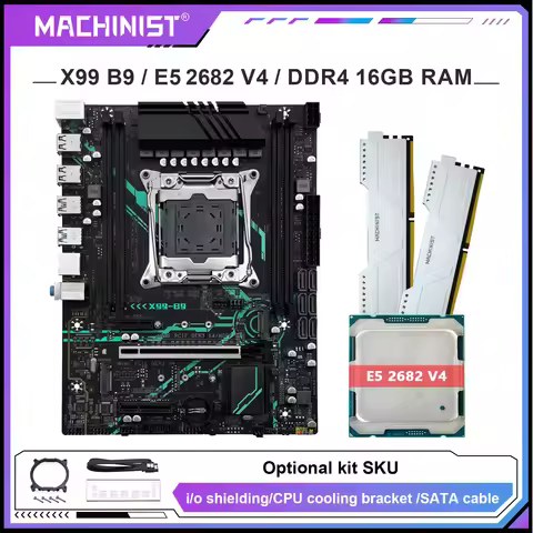 MACHINIST B9 X99 Motherboard Optional LGA 2011-3 Xeon E5 2682 V4 Processor CPU combo And 16GB DDR4 R