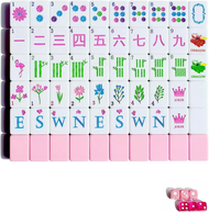 2026 American Mahjong Tile Set 160 Pink Engraved Cute Mahjong Tiles with Mahjon