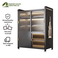 Comfort Haven Furniture Co.Kitchen Storage Cabinet Space Saving Rak Dapur Sliding Door Microwave She