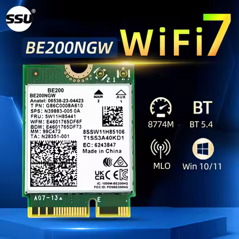 WiFi7 BE200NGW wireless adapter 8774Mbps BT5.4 laptop M.2 Key-E wireless network card adapter compat