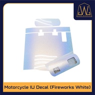 Product details of Motorcycle IU Sticker Top Front and Back ( White Fireworks / Rainbow White )