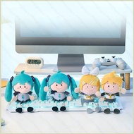 XS1 Hatsune Miku Kagamine Rin Kagamine Len Plushie Cute Bean Sprout Shape Plush Bag Charm with Badge
