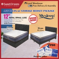A66 Bed Frame |+ 12" Orthopedic Spring Mattress Bundle Package | Single/Super Single/Queen/King Storage Bed | Divan Bed