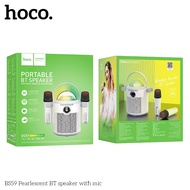 HOCO BS59 ลำโพงบลูทูธ พร้อมไมโครโฟน 2 ตัว แต่งไฟ LED รองรับ TF Card  / AUX 3.5มม ลำโพงคาราโอเกะ ลำโพ