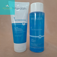 PAKET WARDAH ACNEDERM 2IN1 PORE REFINING TONER &amp; PURE FOAMING CLEANSER/Wardah Acnederm 2 in 1 Toner 100ml + Foaming Cleanser 60ml/Paket Perawatan Berjerawat Wardah/Wardah Series Acnederm/Acne Solution Wardah/Solusi berjerawat Acnederm Series Wardah