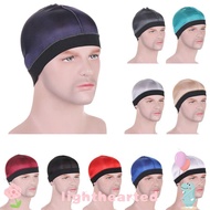 LIGHTHEARTED Men Durag Hats, Elastic Breathable Wave Caps,  Solid Color Multicolor Polyester Multico