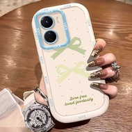 Casing hp for VIVO Y16 Y35 5G Y56 5G Y02s Y35 4G Case Butterfly Ribbon Two Colors Case Cesing anti-t